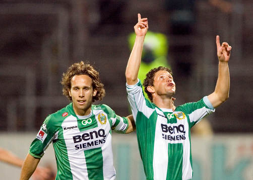 Petter Furuseth Olsen och Paulinho Guara, Hammarby, jubel,