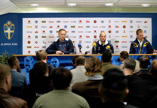 Lars Lagerbäck, förbundskapten och Fredrik Ljungberg,