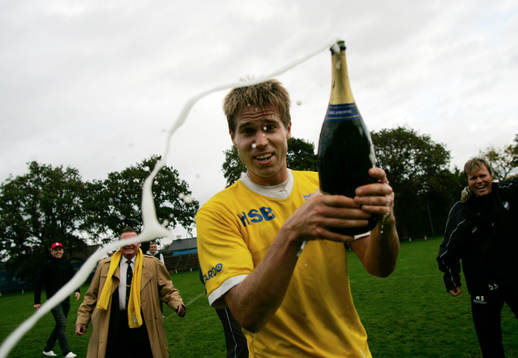 Martin Abrahamsson, IFK Malmö. Jubel, glädje, champagne
