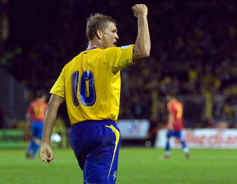 Marcus Allbäck, Sverige. Jubel
