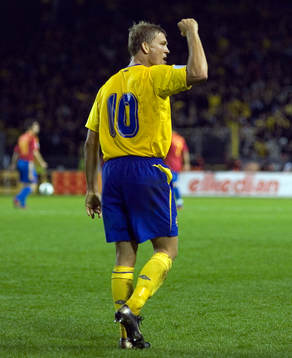 Marcus Allbäck, Sverige. Jubel