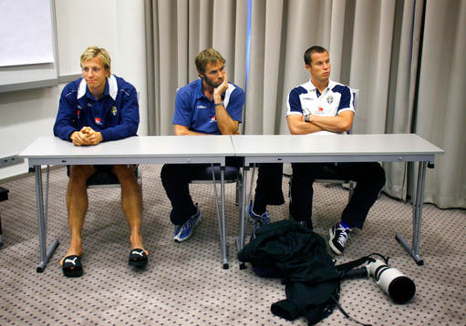 Erik Edman, Olof Mellberg och Daniel Andersson