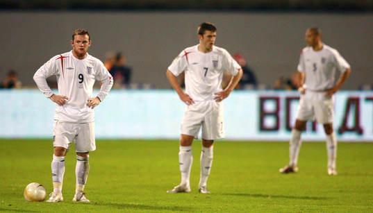 Wayne Rooney, Michael Carerick och Rio Ferdinand, England