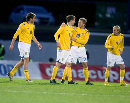 Johan Elmander, Kim Källström, Marcus Allbäck, Sverige