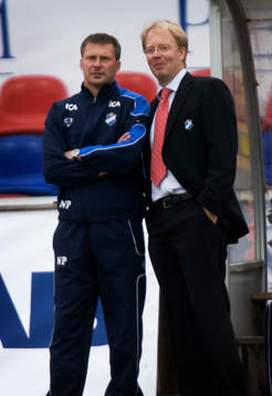 Lars Jacobsson, tränare, Öster och Nicklas Persson,