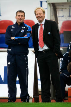 Lars Jacobsson, tränare, Öster och Nicklas Persson,