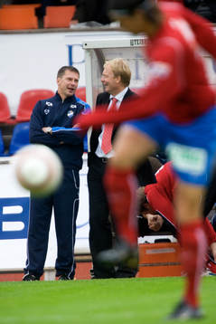 Lars Jacobsson, tränare, Öster och Nicklas Persson,