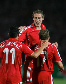 Peter Crouch, Craig Bellamy och Mark Gonzalez, Liverpool,