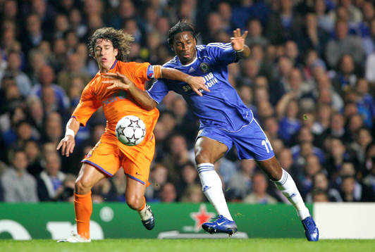 Didier Drogba, Chelsea och Carles Puyol, Barcelona