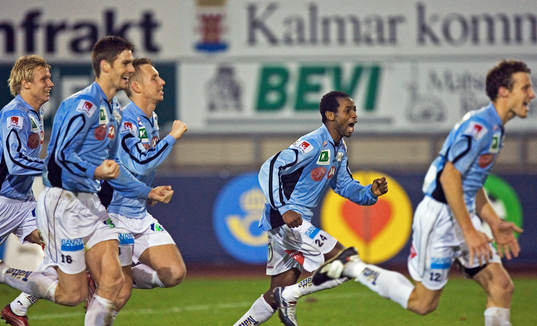 Vild glädje hos Gefle-spelarna