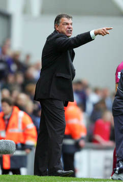 Sam Allardyce, tränare, Bolton skriker på domaren