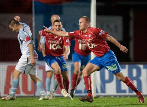 2-1 inhopparen Daniel Svensson. Jubel