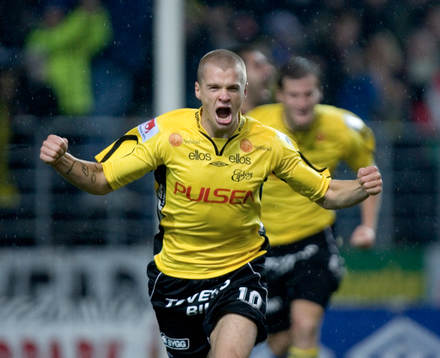 1-0, Samuel Holmén, som blev så här glad. Jubel