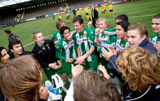 Hammarby firar vinsten, Jubel