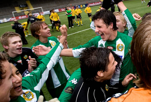 Hammarby firar segern, Jubel