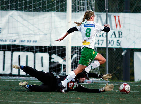 Emma Lundh, Hammarby och Hedvig Lindahl, målvakt Linköping