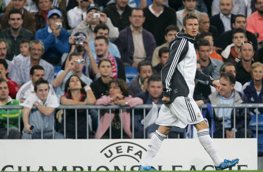 David Beckham, Real Madrid, värmer upp