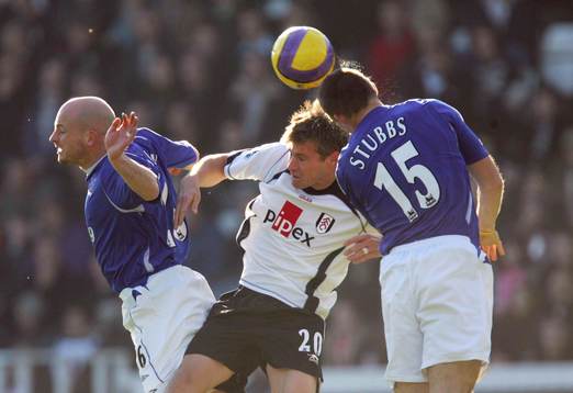 Brian McBride, Fulham och Alan Stubbs, Lee Carsley, Everton