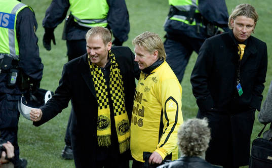 Guldjubel, guldtränarna Magnus Haglund och Peter