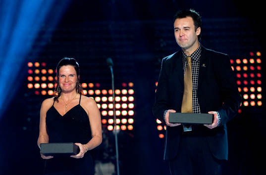 Martin Ingvarsson och Årets Domare, dam: Eva Ödlund