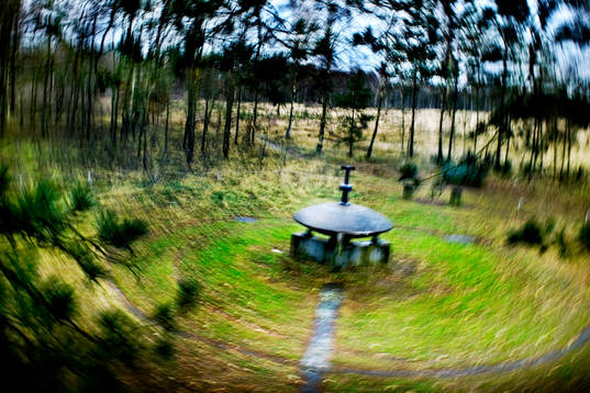 Monument över det rymdskepp som pollenkungen Gösta