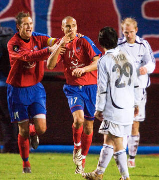Henrik Larsson och Andreas Granqvist, Helsingborg, jubel,