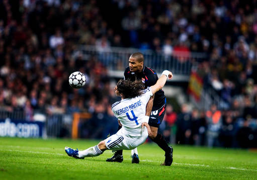 Sergio Ramos, Real Madrid och Florent Malouda, Lyon