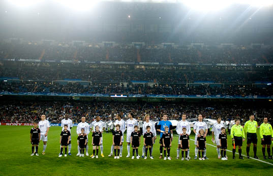 Fotboll, Champions League, Lagbild, Real Madrid, på
