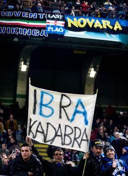 Inter supportrarna i Curva Nord gillar Zlatan Ibrahimovic