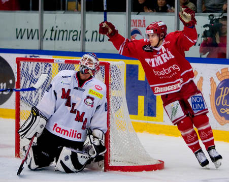 Jonathan Hedström jublar och Rastislav Stana, Malmö