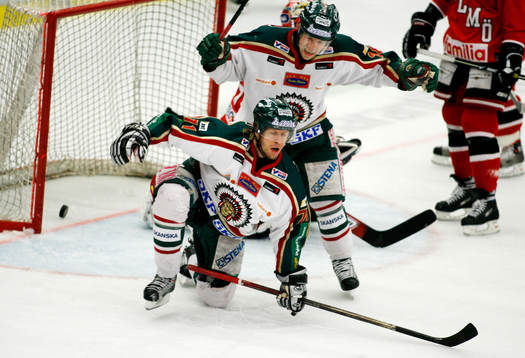 Tomi Kallio och Martin Plüss, Frölunda, jubel