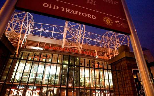 Stadion, arena, Old Trafford, theatre of Dreams, skylt,