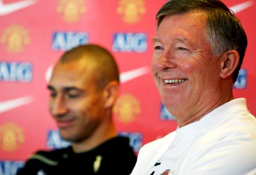 Henrik Larsson och Sir Alex Ferguson