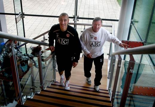 Henrik Larsson och Sir Alex Ferguson
