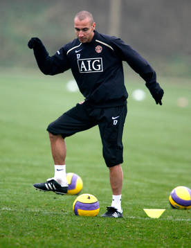 Henrik Larsson, Manchester United, på träning