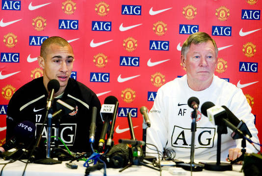 Henrik Larsson och Sir Alex Ferguson