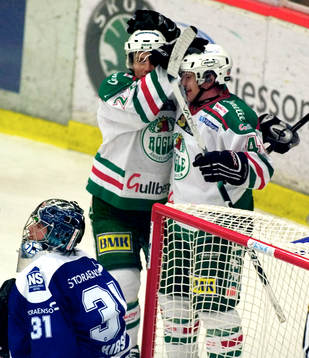 Pär Albrant, målskytte, Johannes Reichel, Rögle, jubel,