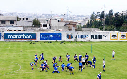 Landslagets träning i Quito