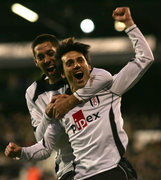 Vincenzo Montella och Clint Dempsey, Fulham (Jubel)