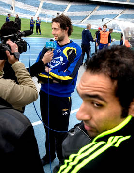 Rami Shabaan, målvakt, intrevjuas av Egyptisk tv
