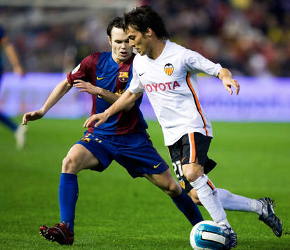 Andres Iniesta, Barcelona och David Silva, Valencia