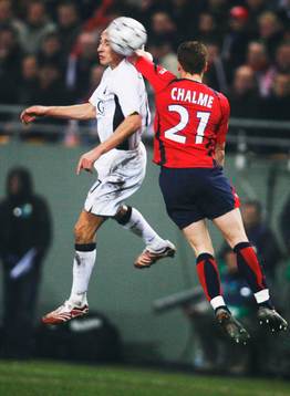Henrik Larsson, united och Matthieu Chalme, Lille