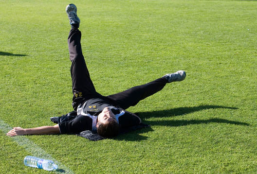 Stefan Ishizaki skadad, fick nöja sig med lätt stretching