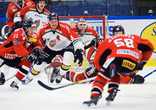 Karol Krizab, målvakt Modo, Mattias Timander och Per-Åge