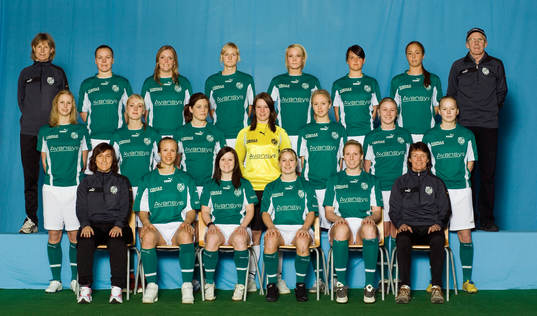 Fotboll, dam, division 1, Lagbild, Husie