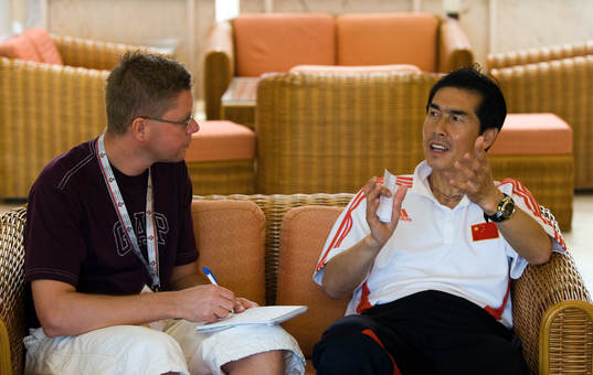 Ulf, GP och Wang Haiming, tränare, Kina