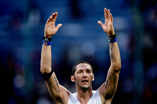 Marco Materazzi, Inter, tackar publiken