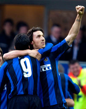 Zlatan Ibrahimovic kramar om Julio Cruz, Inter, jubel