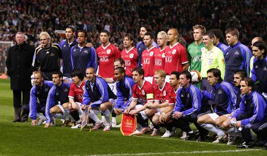 Fotboll, Välgörenhetsmatch, Manchester United v Europe XI