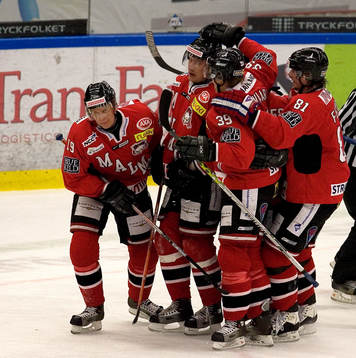 Ishockey, Elitserien, Malmö - Södertälje. Jubel, MIF
